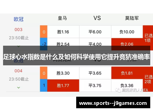 足球心水指数是什么及如何科学使用它提升竞猜准确率